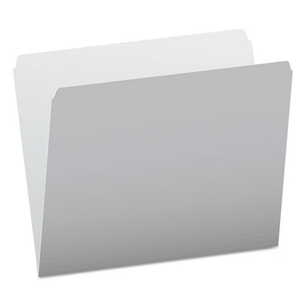 Colored File Folders, Straight Tab, Letter Size, Gray/light Gray, 100/box