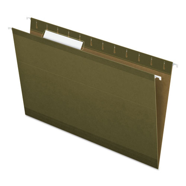 Reinforced Hanging File Folders, Legal Size, 1/3-cut Tab, Standard Green, 25/box