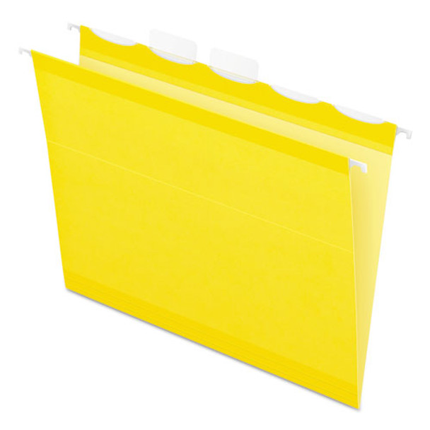 Ready-tab Colored Reinforced Hanging Folders, Letter Size, 1/5-cut Tab, Yellow, 25/box