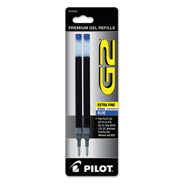 Refill For Pilot Gel Pens, Extra-fine Point, Blue Ink, 2/pack