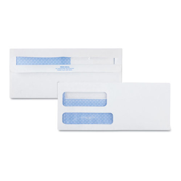 Double Window Redi-seal Security-tinted Envelope, #9, Commercial Flap, Redi-seal Closure, 3.88 X 8.88, White, 500/box