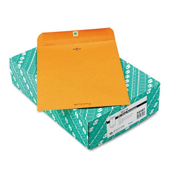 Clasp Envelope, #97, Cheese Blade Flap, Clasp/gummed Closure, 10 X 13, Brown Kraft, 100/box - IVSQUA38197