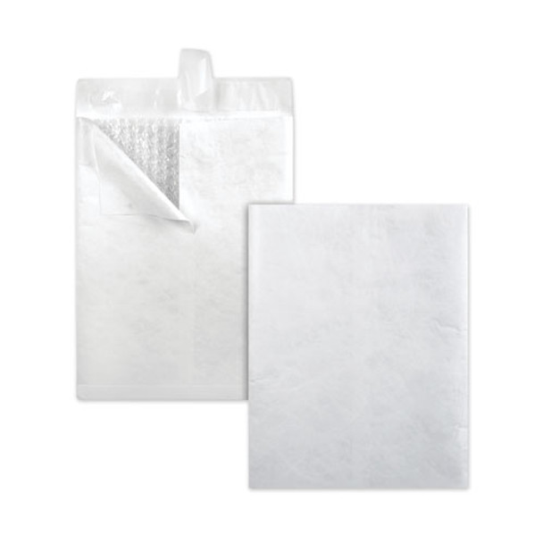 Bubble Mailer, Dupont Tyvek, #13 1/2, Square Flap, Redi-strip Closure, 10 X 13, White, 25/box