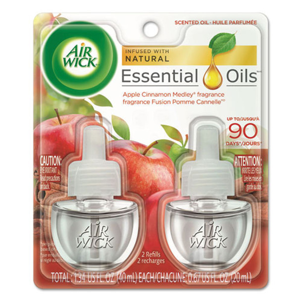 Scented Oil Refill, Warming - Apple Cinnamon Medley, 0.67 Oz, Orange, 2/pack