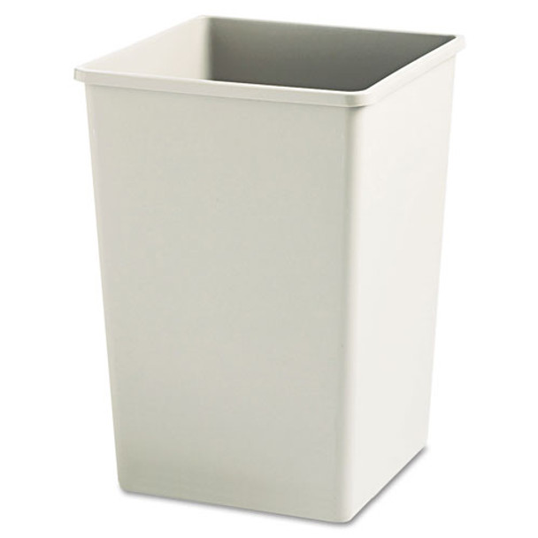 Plaza Waste Container Rigid Liner, Square, Plastic, 35 Gal, Beige