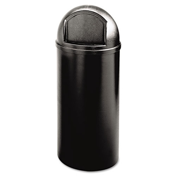 Marshal Classic Container, Round, Polyethylene, 15 Gal, Black