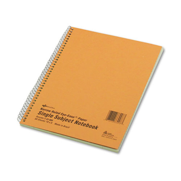 Single-subject Wirebound Notebooks, 1 Subject, Narrow Rule, Brown Cover, 10 X 8, 80 Sheets