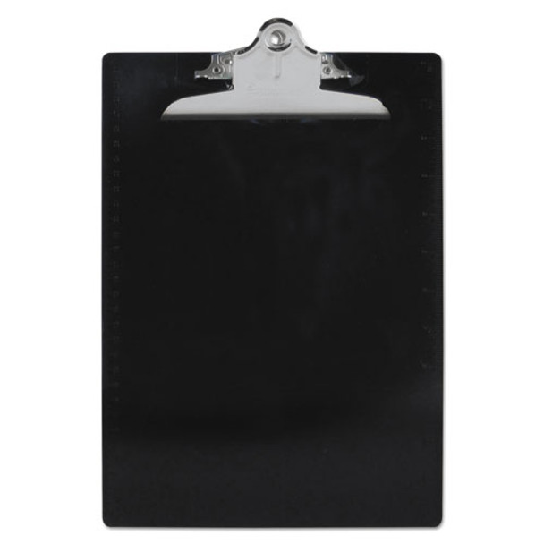 Recycled Plastic Clipboard With Ruler Edge, 1" Clip Cap, 8 1/2 X 12 Sheet, Black