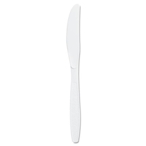 Guildware Extra Heavyweight Plastic Knives, White, 100/box