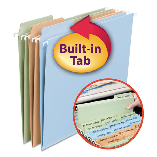 Fastab Hanging Folders, Letter Size, 1/3-cut Tab, Assorted, 18/box - IVSSMD64054