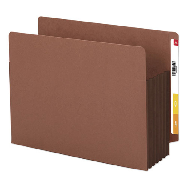 Redrope Drop-front End Tab File Pockets W/ Fully Lined Colored Gussets, 5.25" Exp, Letter Size, Redrope/dark Brown, 10/box