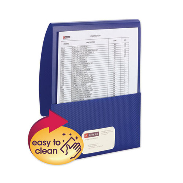 Organized Up Poly Stackit Folders, Letter, 1" Capacity, Dark Blue, 5/pack