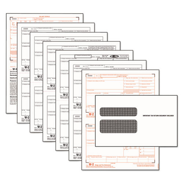 W-2 Tax Form/envelope Kits, 8 1/2 X 5 1/2, 6-part, Inkjet/laser, 24 W-2s & 1 W-3