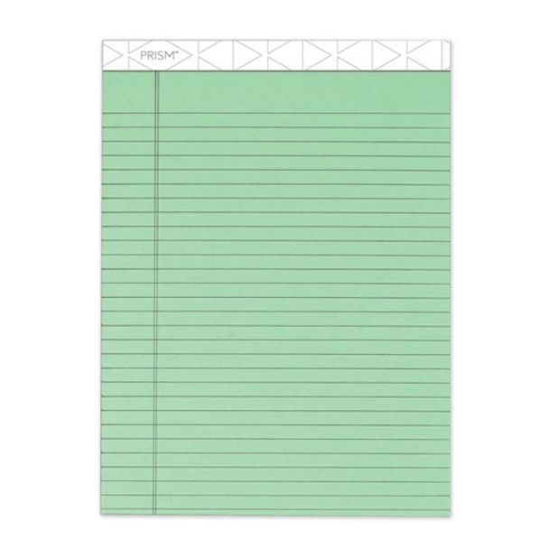 Prism + Colored Writing Pad, Wide/legal Rule, 8.5 X 11.75, Green, 50 Sheets, 12/pack