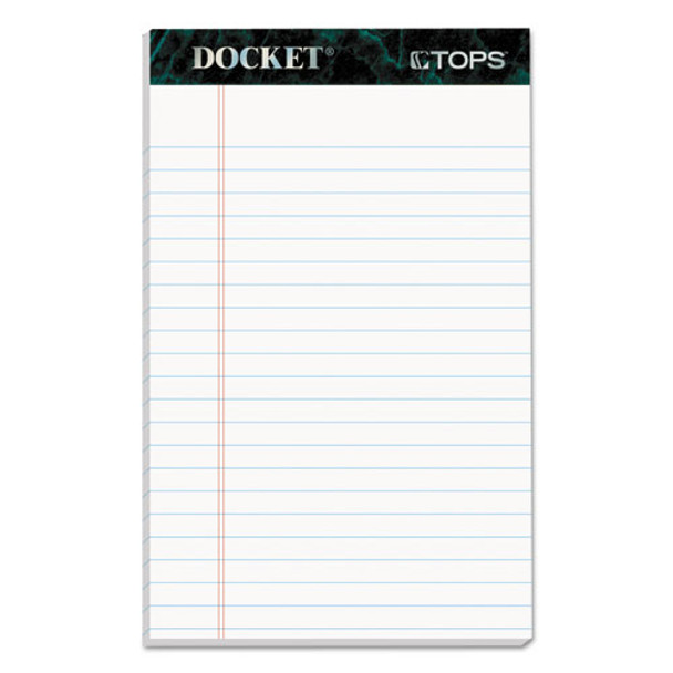 Docket Ruled Perforated Pads, Narrow Rule, 5 X 8, White, 50 Sheets, 12/pack