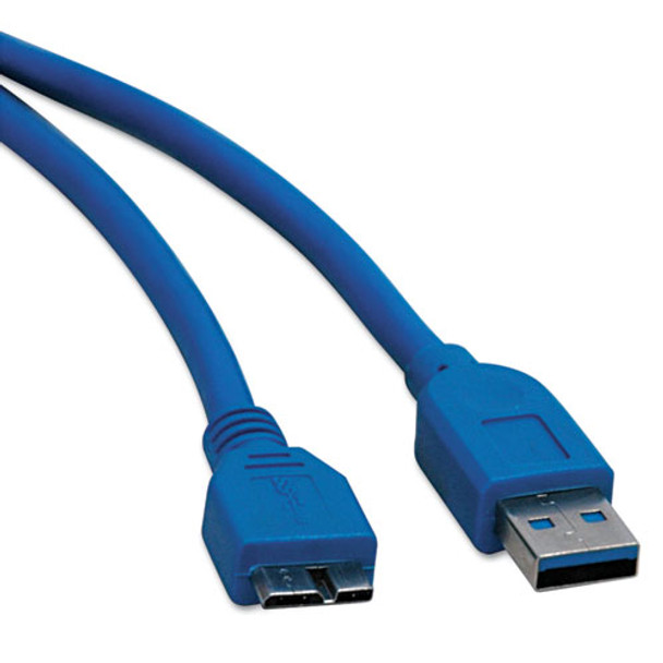 Usb 3.0 Superspeed Device Cable (a To Micro-b M/m), 3 Ft., Blue