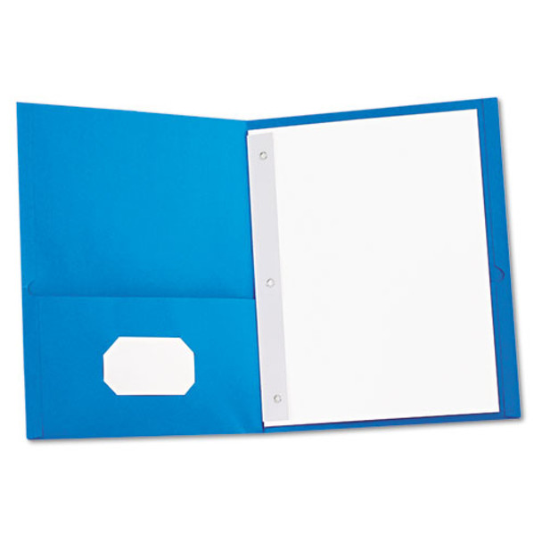 Two-pocket Portfolios With Tang Fasteners, 11 X 8 1/2, Light Blue, 25/box