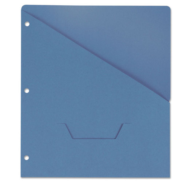 Slash-cut Pockets For Three-ring Binders, Jacket, Letter, 11 Pt., Blue, 10/pack