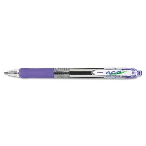 Eco Jimnie Clip Retractable Ballpoint Pen, 1mm, Blue Ink, Translucent Blue Barrel, Dozen