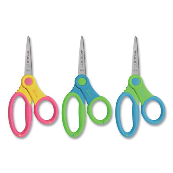 Ultra Soft Handle Scissors With Antimicrobial Protection, 5" Long, 2" Cut Length, Randomly Assorted Straight Handles - IVSACM14597