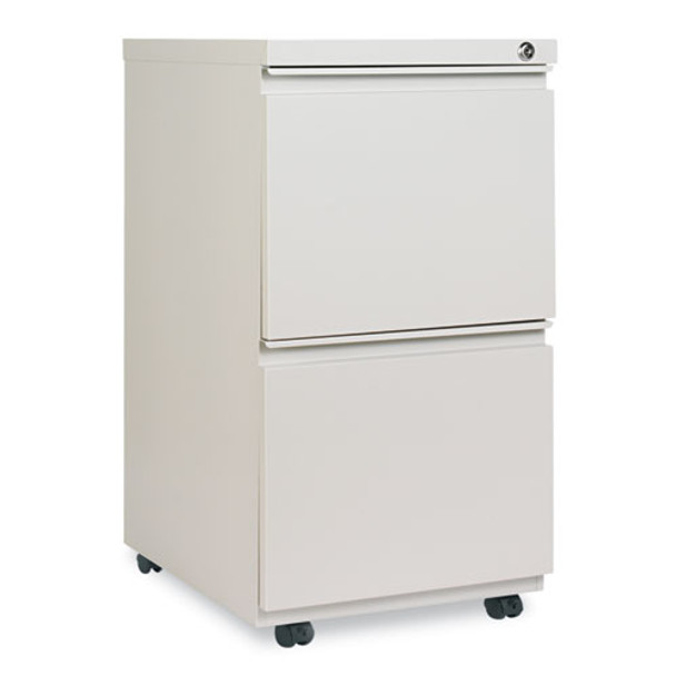 Two-drawer Metal Pedestal File With Full-length Pull, 14.96w X 19.29d X 27.75h, Light Gray