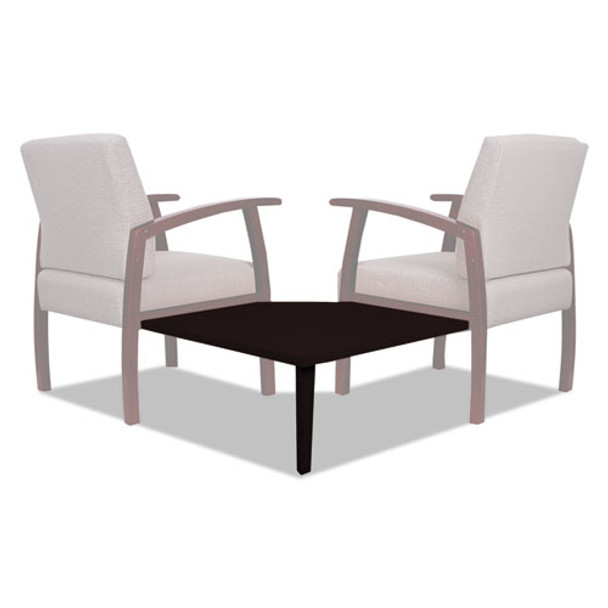 Alera Reception Lounge 700 Series Gang Table, Corner, 27 1/2 X 27 1/2, Mahogany