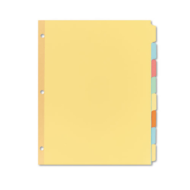 Write & Erase Plain-tab Paper Dividers, 8-tab, Letter, Multicolor, 24 Sets