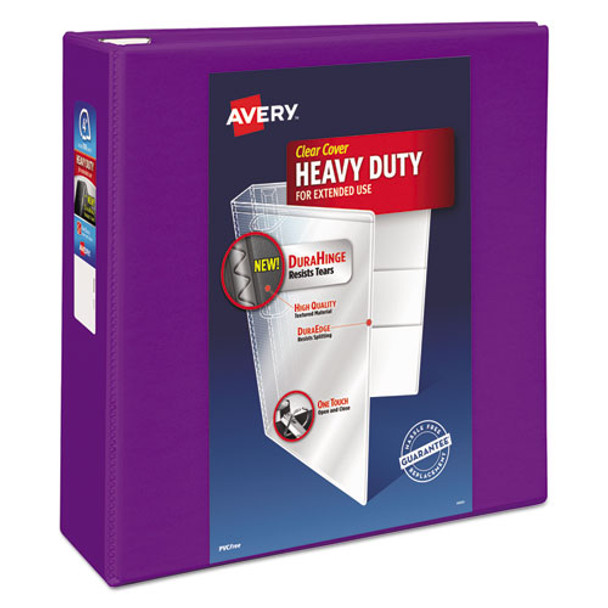 Heavy-duty View Binder With Durahinge And Locking One Touch Ezd Rings, 3 Rings, 4" Capacity, 11 X 8.5, Purple