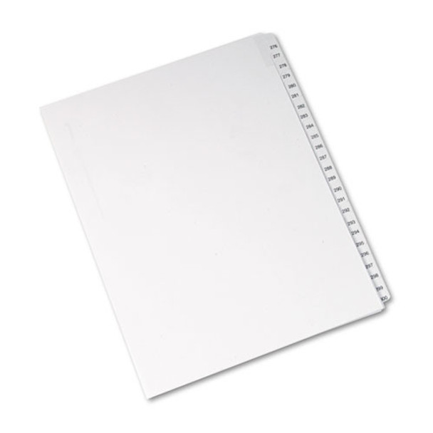 Preprinted Legal Exhibit Side Tab Index Dividers, Allstate Style, 25-tab, 276 To 300, 11 X 8.5, White, 1 Set