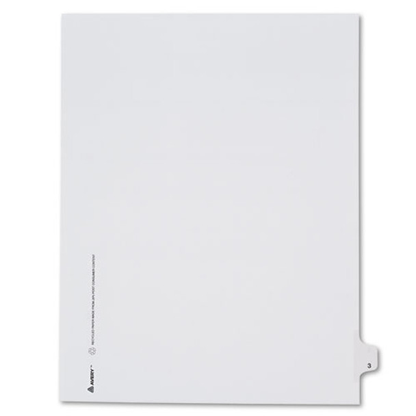 Preprinted Legal Exhibit Side Tab Index Dividers, Allstate Style, 10-tab, 3, 11 X 8.5, White, 25/pack