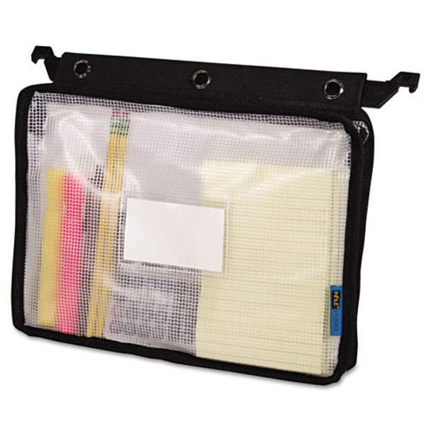 Expanding Zipper Pouch, 13 X 9 1/4, Clear/black