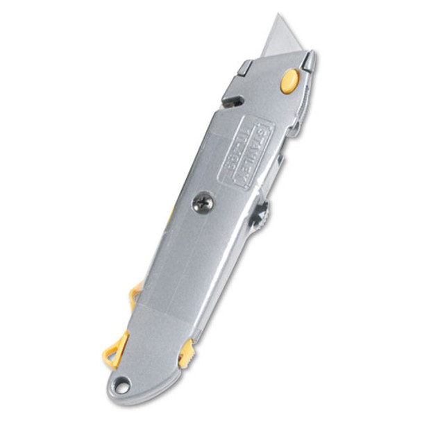 Quick-change Utility Knife W/retractable Blade & Twine Cutter, Gray - IVSBOS10499