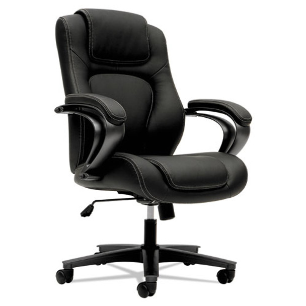 Hvl402 Series Executive High-back Chair, Supports Up To 250 Lbs., Black Seat/black Back, Black Base