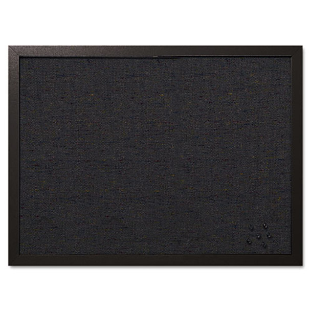 Designer Fabric Bulletin Board, 24 X 18, Black Fabric/black Frame