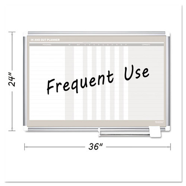 In-out Magnetic Dry Erase Board, 36x24, Silver Frame