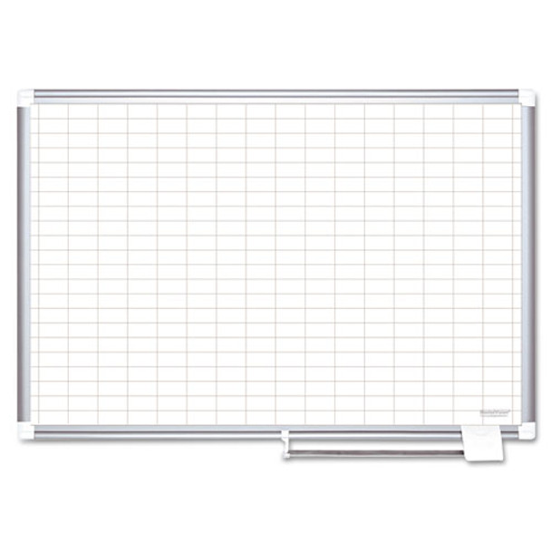 Grid Planning Board, 1 X 2 Grid, 48 X 36, White/silver