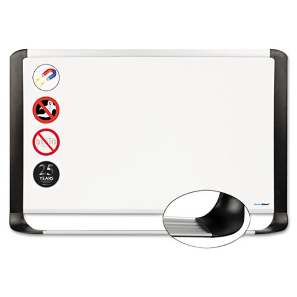 Porcelain Magnetic Dry Erase Board, 48x96, White/silver