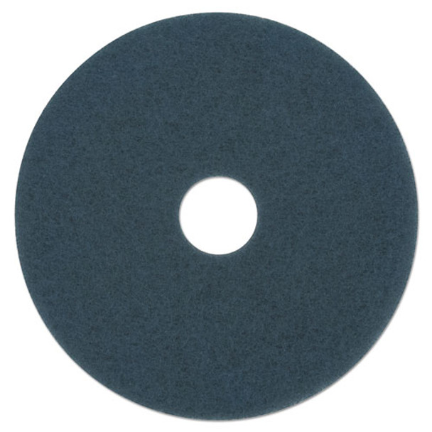 Scrubbing Floor Pads, 17" Diameter, Blue, 5/carton