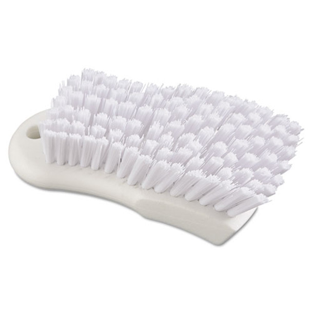 Scrub Brush, White Polypropylene Fill, 6" Long, White