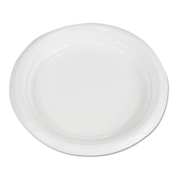 Hi-impact Plastic Dinnerware, Plate, 6" Diameter, White, 1000/carton