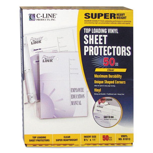 Super Heavyweight Vinyl Sheet Protectors, Clear, 2 Sheets, 11 X 8 1/2, 50/bx