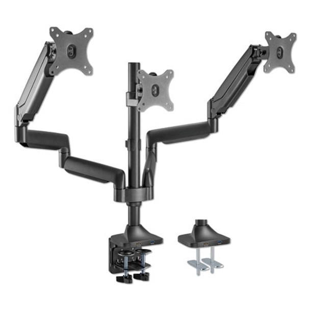 Adaptivergo Heavy-duty Articulating Triple Monitor Arm With Usb, 32", Black