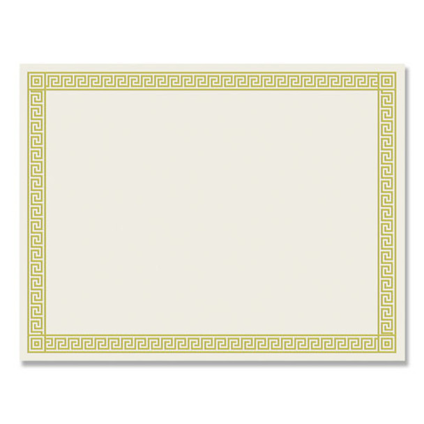 Foil Border Certificates, 8.5 X 11, Ivory/gold, Channel, 12/pack