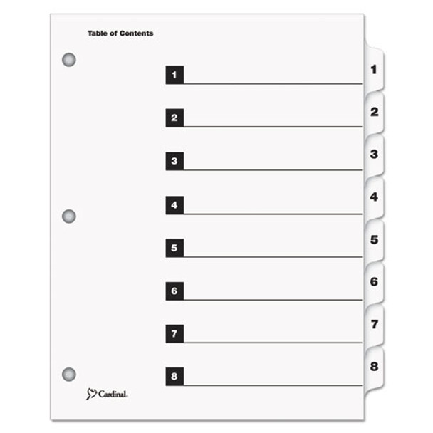 Onestep Printable Table Of Contents And Dividers, 8-tab, 1 To 8, 11 X 8.5, White, 1 Set - IVSCRD60813