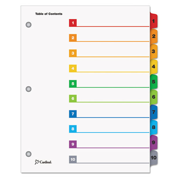 Quickstep Onestep Printable Table Of Contents And Dividers, 10-tab, 1 To 10, 11 X 8.5, White, 24 Sets - IVSCRD61038