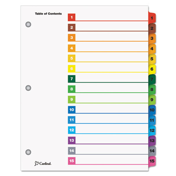 Onestep Printable Table Of Contents And Dividers, 15-tab, 1 To 15, 11 X 8.5, White, 1 Set - IVSCRD61518