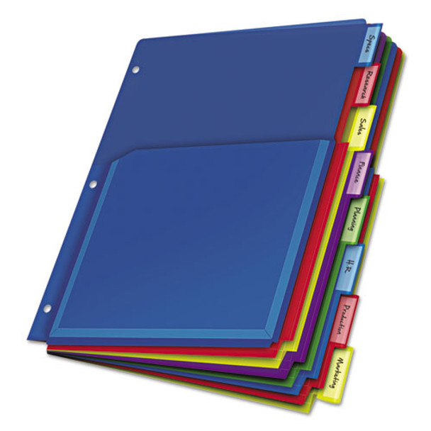 Expanding Pocket Index Dividers, 8-tab, 11 X 8.5, Assorted, 1 Set/pack