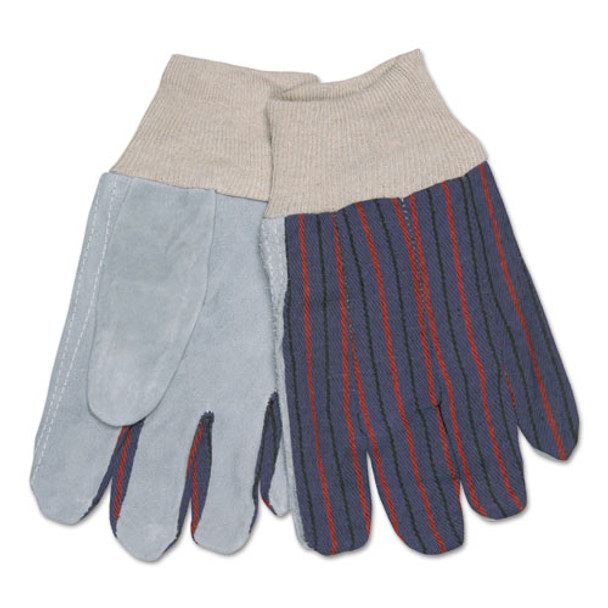 1040 Leather Palm Glove, Gray/white, Large, Dozen