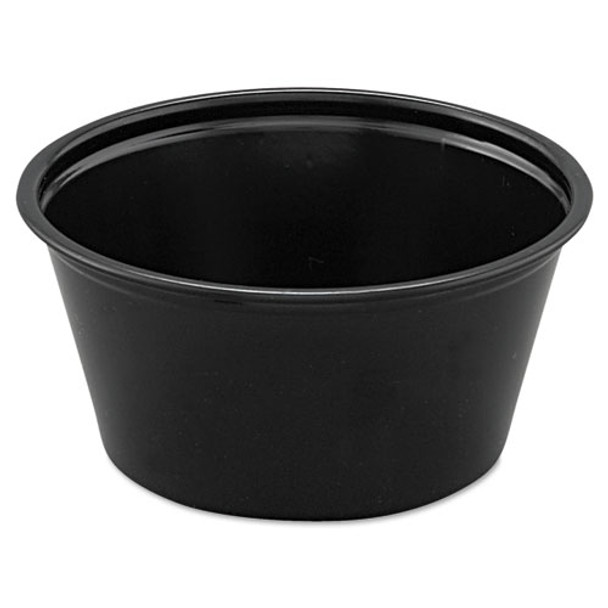 Polystyrene Portion Cups, 2oz, Black, 250/bag, 10 Bags/carton
