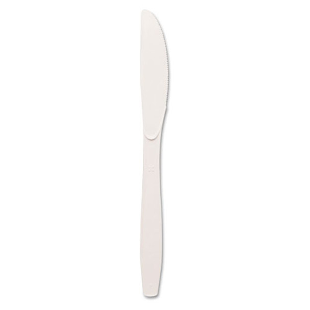 Plastic Cutlery, Heavy Mediumweight Knives, White, 1,000/carton